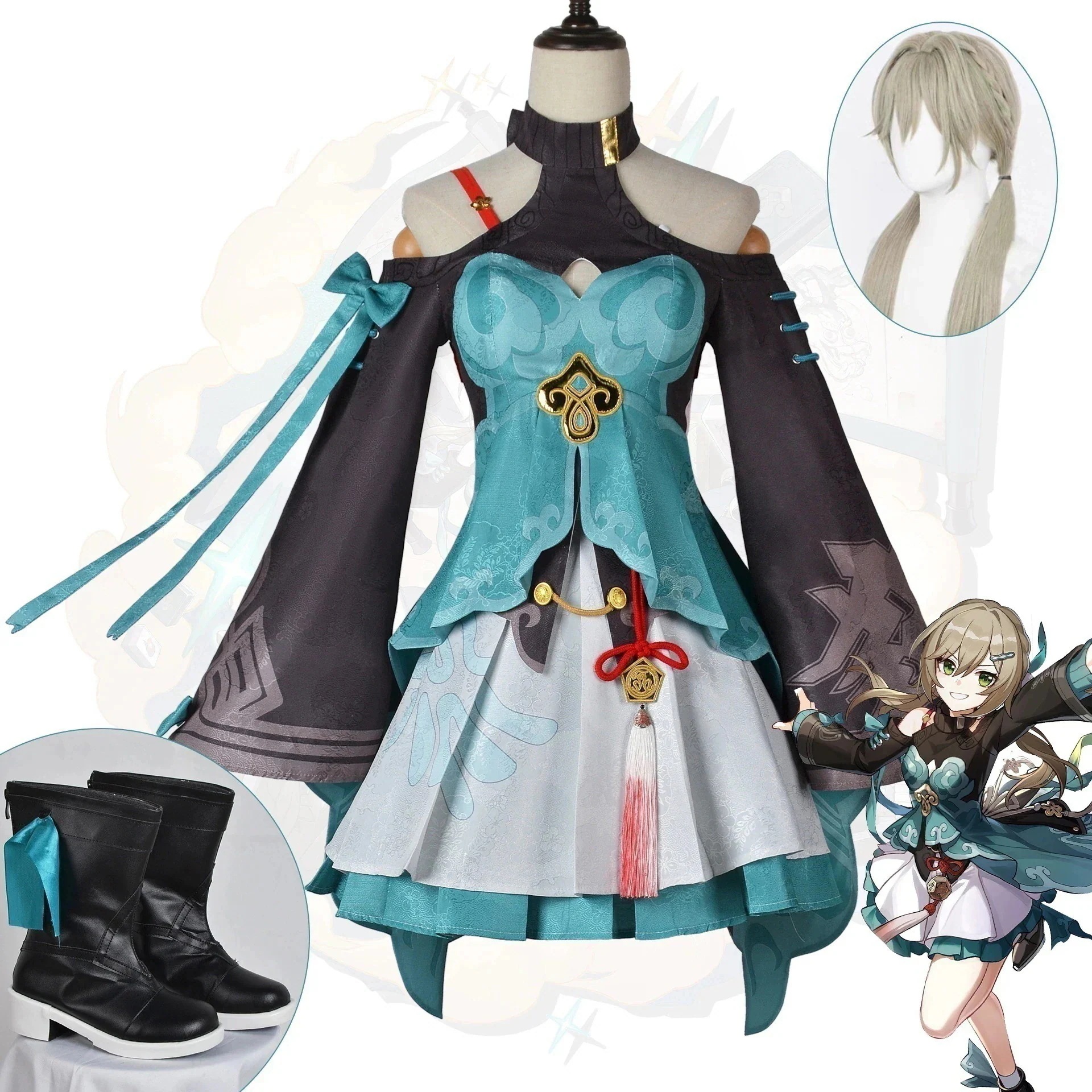 崩壊星穹鉄道青雀cos服アニメゲーム女装セット素裳コスプレ服