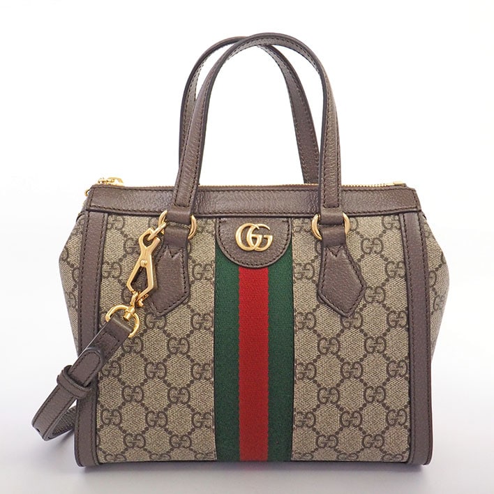 【美品】グッチ 2WAY ショルダーバッグ オフィディア GGスモール トートバッグ ゴールド金具 GGスプリーム×ウェブ レディース 【ショルダーバッグ】