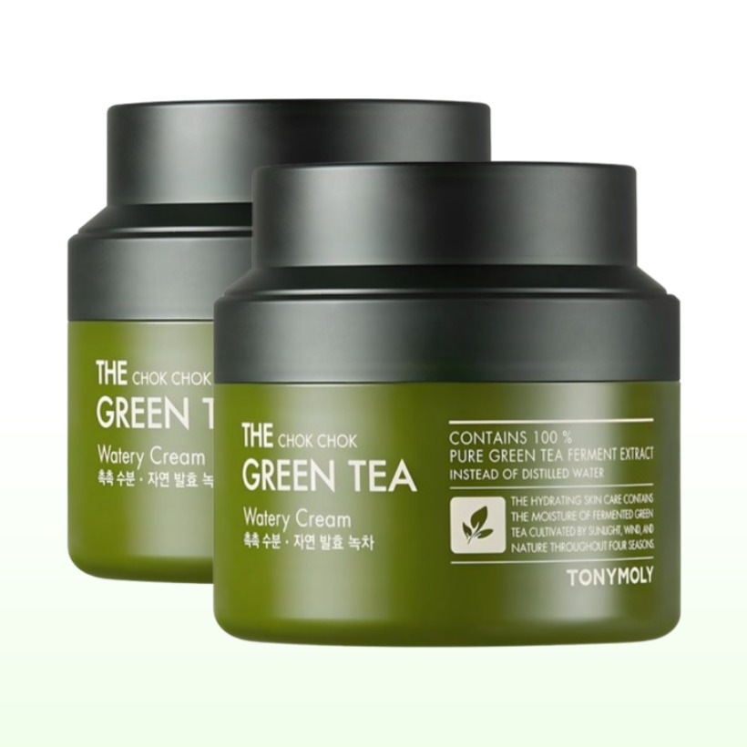 [大容量 1+1 グリーンティー 水分クリーム 低刺激 韓国人気] よりしっとりグリーンティー水分クリーム 100ml x2個 自然発酵緑茶 ウォータリージェル 保湿クリーム デイリーフェイスクリーム