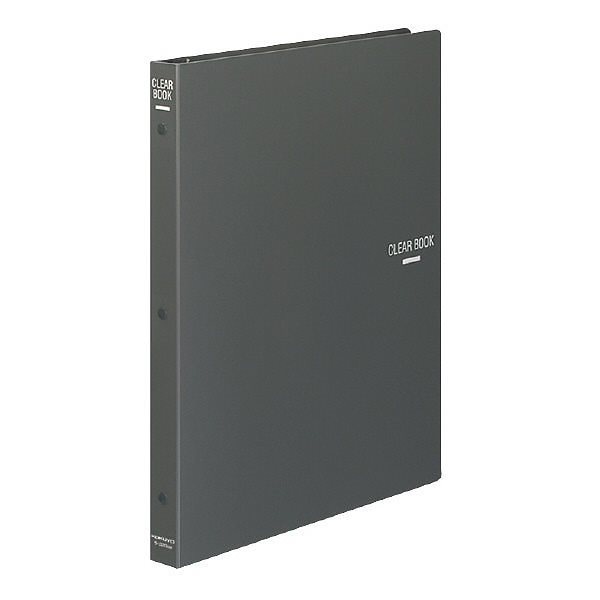 （まとめ買い）クリヤーブック A4縦 替紙式18枚ポケット30穴 濃灰 ラ-320DM [x3]