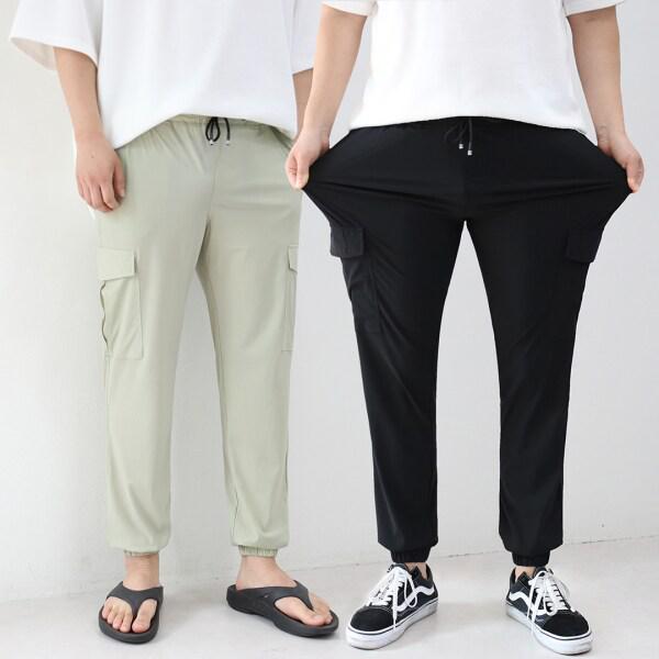 メンズ夏冷蔵庫クールアイススパンカーゴバンディングジョガーパンツ