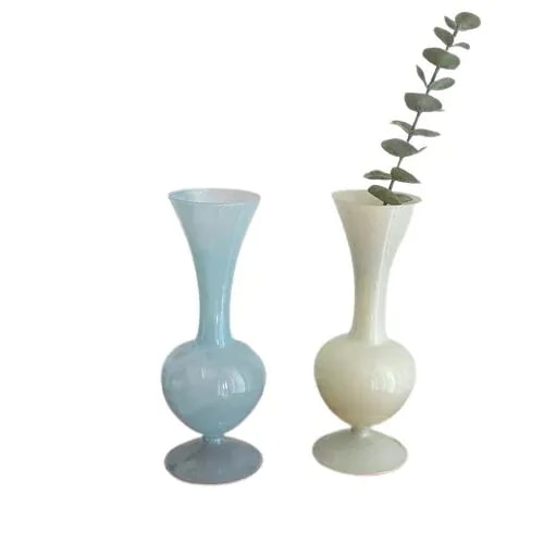 モランディクリーム色装飾レトロガラス花瓶摆花芸生け花リビング北居創意