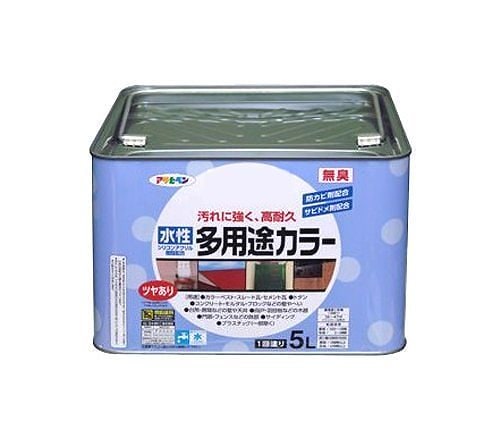 （まとめ買い）水性多用途カラー 5L ミルキーホワイト [x3缶セット]