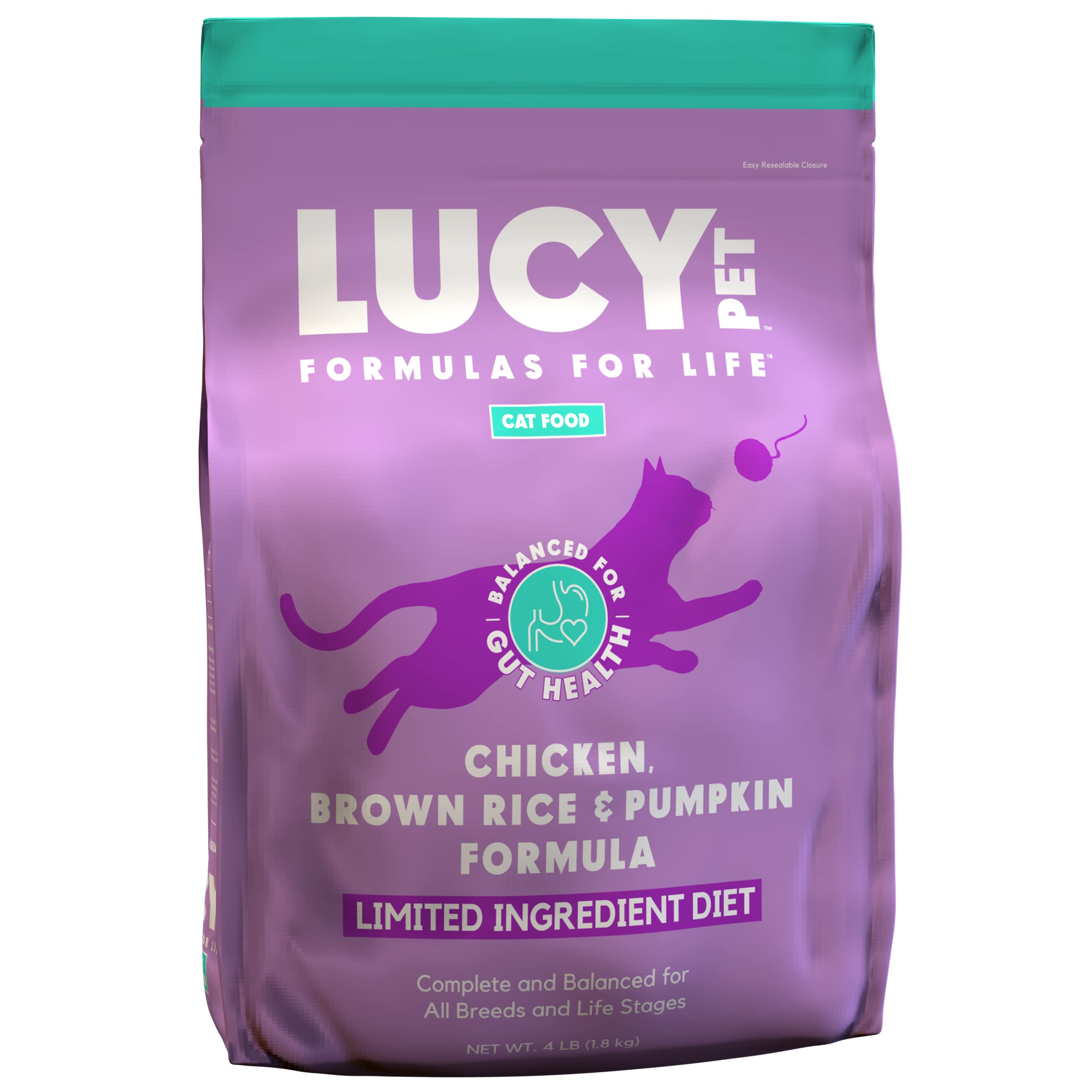 即日発送！ ルーシーペットプロダクツ チキン・ブラウンライス＆パンプキン ドライキャットフード 4ポンド(1.8kg)