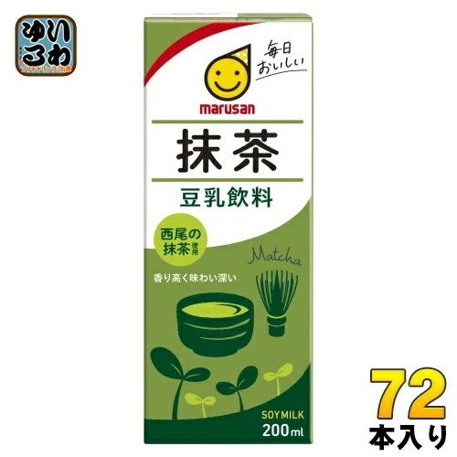 マルサンアイ 豆乳飲料 抹茶 200ml 紙パック 72本 (24本入×3 まとめ買い) 豆乳飲料 イソフラボン 西尾の抹茶使用