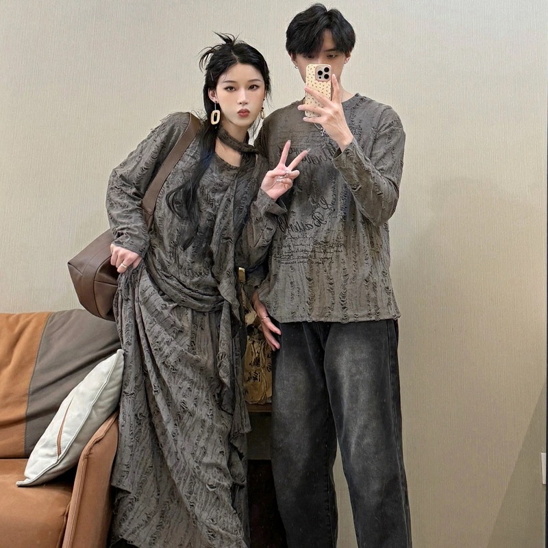 ペアルック メンズ ブランド トップス ワンピース レディース 2点セット ファッション カジュアル 韓国風 ペアルック カップル お揃い 服 トップス クリスマス プレゼント リンクコーデ ペア カ