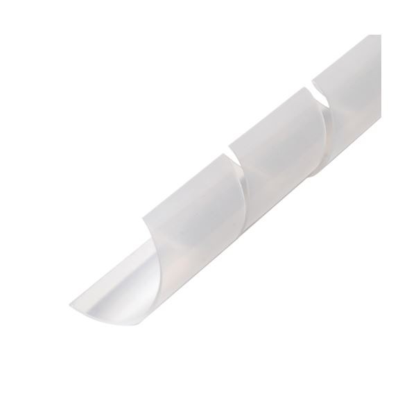 (まとめ)ミヨシ ケーブル用スパイラルチューブ クリア色 150cm 内径20mm CH-SP15M/SK10セット