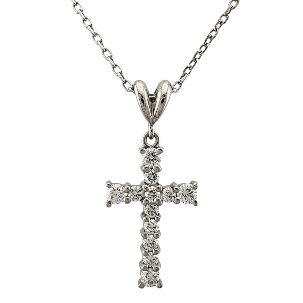 ミキモト ネックレス 18金 K18ホワイトゴールド ダイヤモンド MIKIMOTO 中古 美品