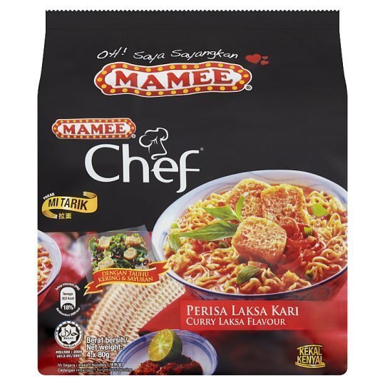 数量は多 Mamee Chef 80g x 4 Noodles Instant Flavour Laksa Curry インスタントラーメン