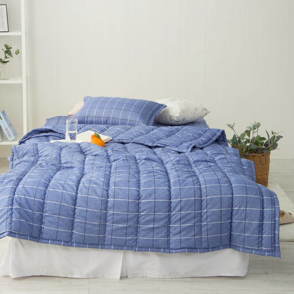 六日寝装ピーチスキンモダンチェック薄綿入パッドセット_SS