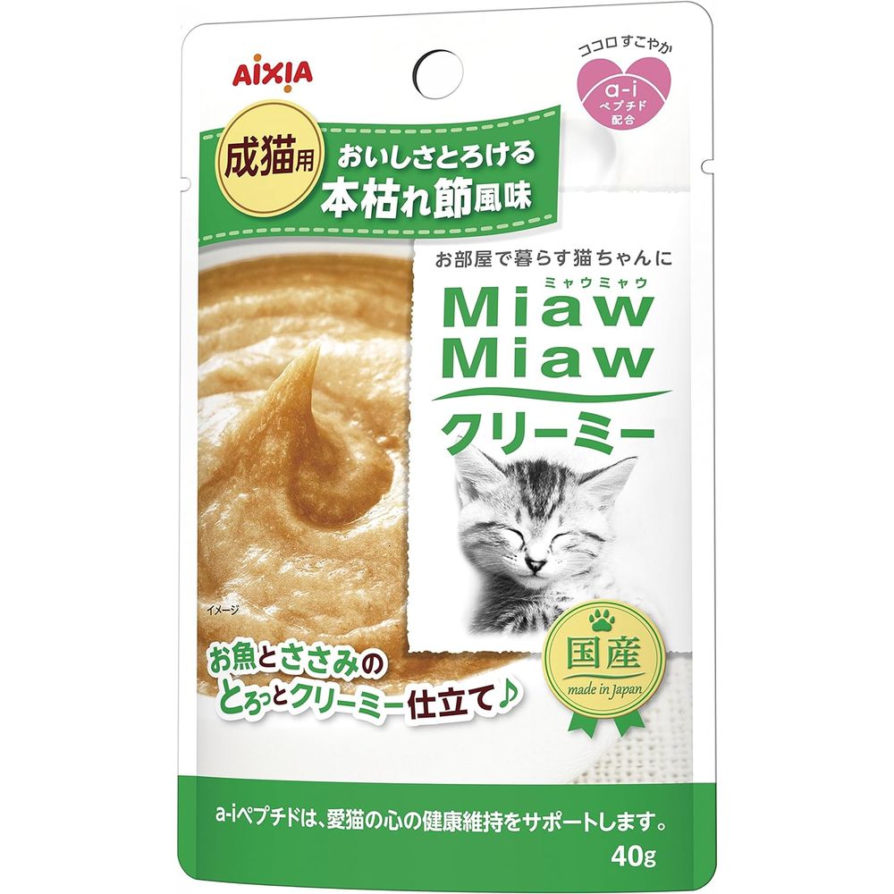 （まとめ買い）MiawMiawクリーミー 本枯れ節風味 40g 猫用フード [x48]