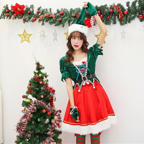 サンタ コスプレ サンタコス サンタコスプレ クリスマス サンタクロース コスチューム サンタ衣装 帽子 緑 レディース セクシーサンタ ハロウィン仮装 ハロウィン衣装 サンタ 女性 大人用 宴会