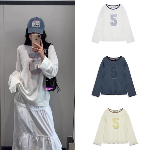 [OPEN YY] NO. 5 OVERSIZED LINEN TEE, WHITE YELLOW NAVY 【並行輸入品】