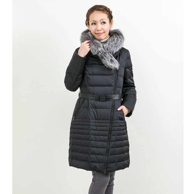 シルバーフォックス ファー 襟 ダウン コート 送料無料 レディース ギフト プレゼント 77,000円