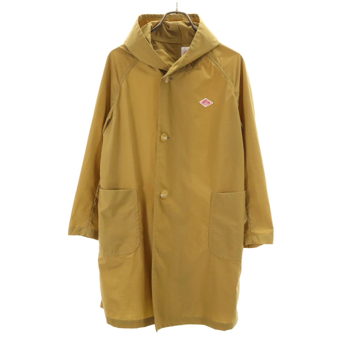 ナイロン フード コート 34 キャメル レディース 古着