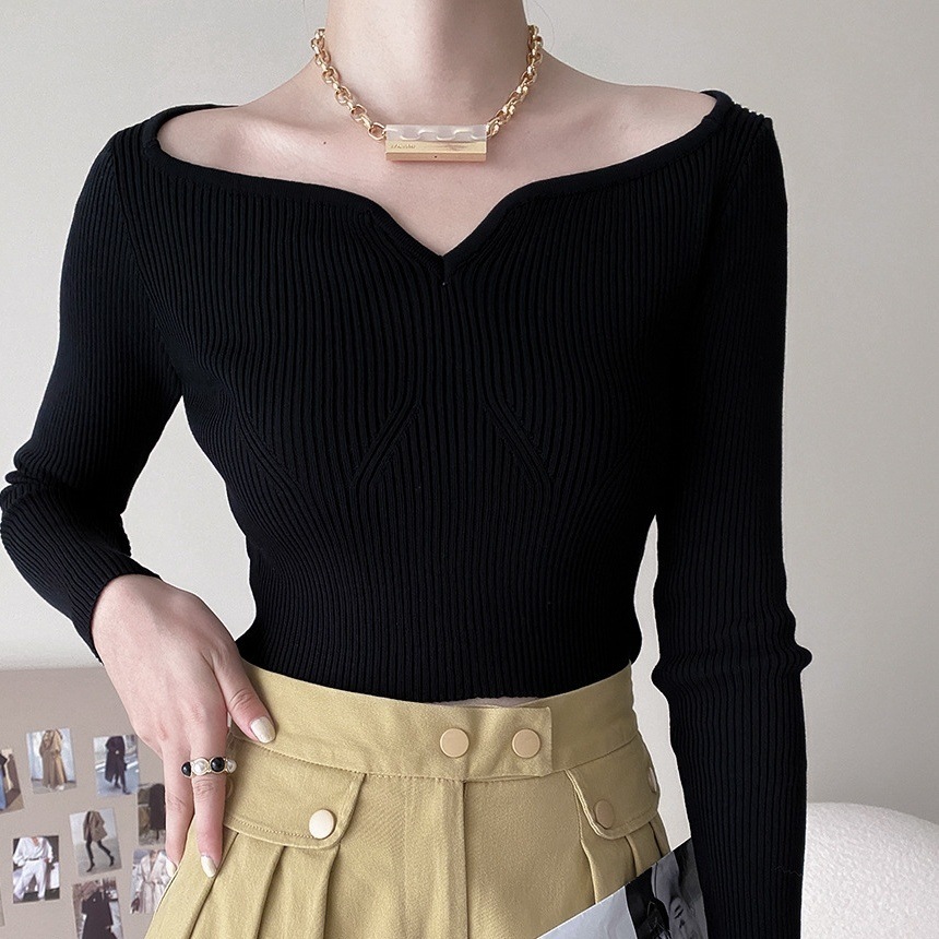 トップス レディース ニット 長袖 リブ ハートネック 韓国 大人可愛い きれいめ シンプル カジュアル 大人 上品 お洒落 エスニック 大人女子 こなれ感 ラフ ラブリー キュート ガーリー 個性的