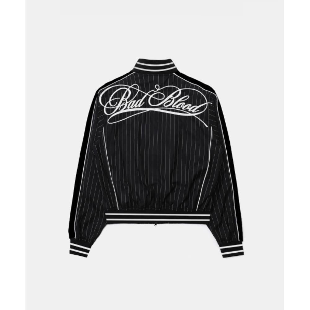 BADBLOOD Dark Classic Pinstripe Track Jacket Black w-jkt