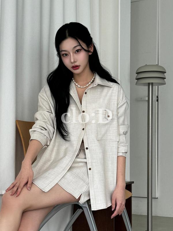 エコポケットセット)ストゥチシャツバンドパンツデイリールックショートパンツセット