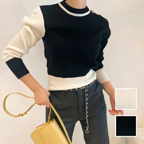 ニット セーター 韓国 ファッション レディース 春 夏 秋 カジュアル お取り寄せ PTXN862 オルチャン コーデ シンプル 定番 セレカジ 20代 30代 40代 2024 アシンメトリー