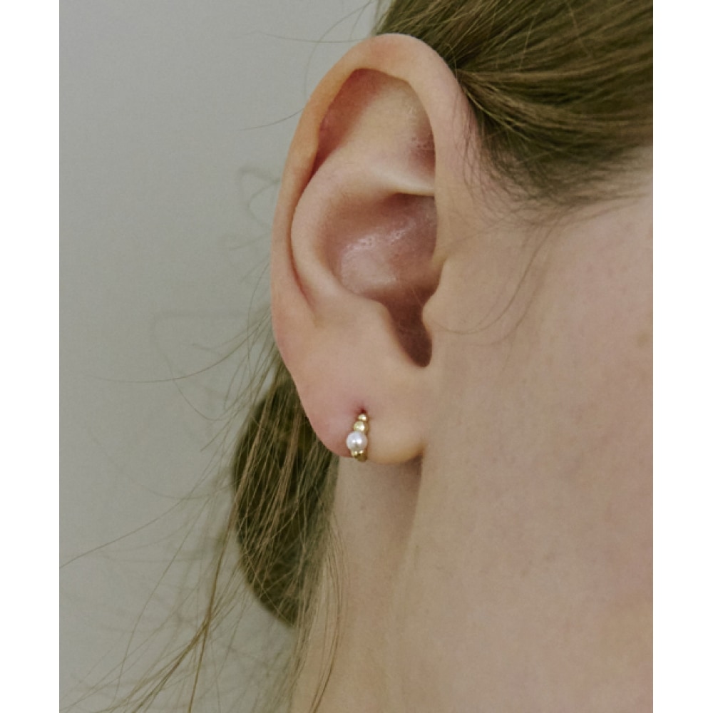 AKARKI 14k ルーンパールワンタッチリングピアス