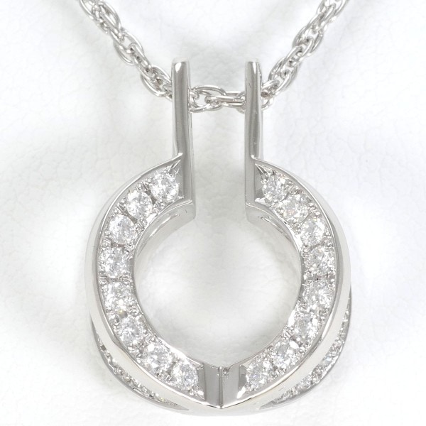 PT900 プラチナ PT850 ネックレス ダイヤ 0.47 カード鑑別書 ジュエリー 中古