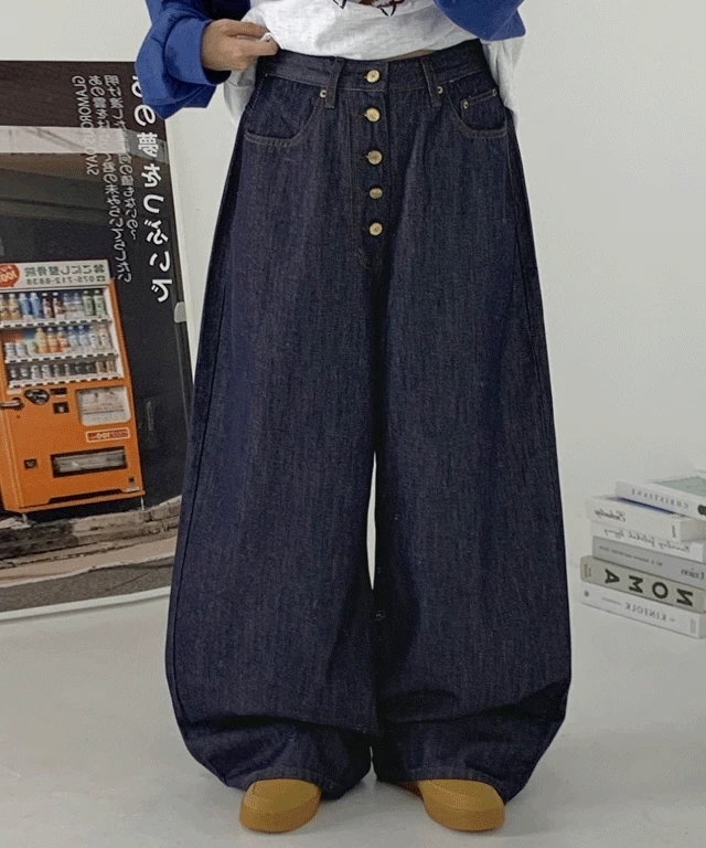 [OOTJ] ノンフェイト ボタン ワイドパンツ