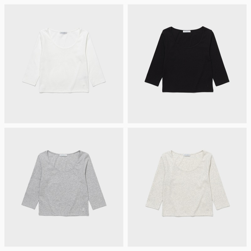 【LOW CLASSIC】26SS Lc SILKET 3/4 BABY TEE : 4COLORS