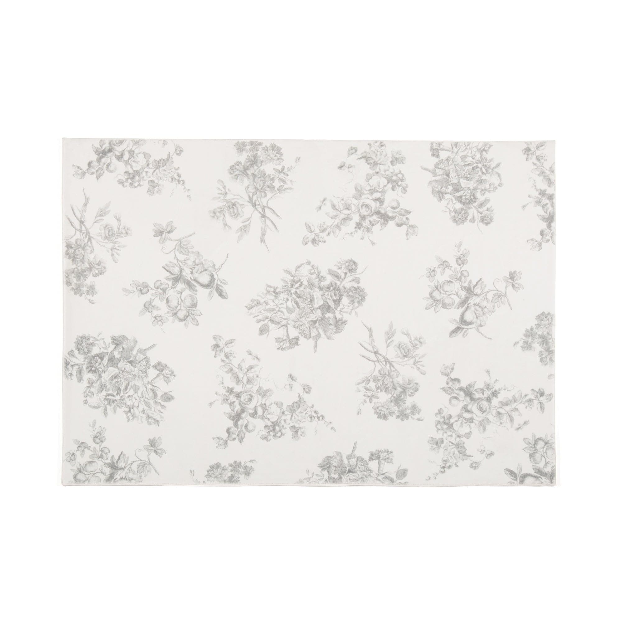 Francfranc フランフラン デザインプリントラグ クラシックフラワー S 140×100cm ライトグレー 7,917円