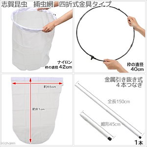 山田　志賀昆　6段式捕虫網セット　270cm 楽天市場】志賀昆虫 捕虫網セット ナイロン網タイプ 径36cm 全長