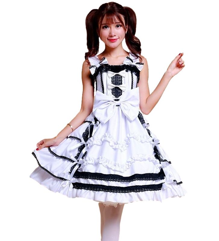 ラブライブ 風 矢澤にこ （やざわにこ） メイド服 ホワイト コスチューム コスプレ衣装 サイズ S―XXXL
