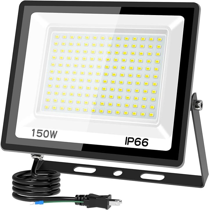 投光器 led投光器 屋外 灯光器 作業灯 外灯 工事用ライト ledライト 屋内 屋外用 野外 防水 看板灯 150W 1個( 黒い)