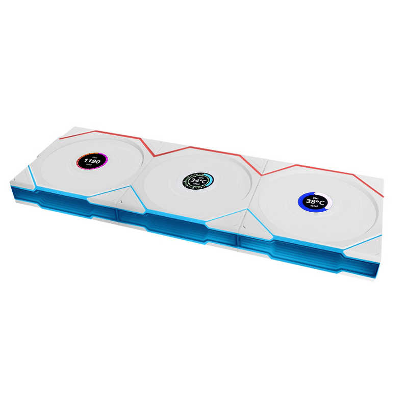LIANLI　UNI FAN TL LCD Wireless 120 WT Triple Pack ホワイト　UF-TL120-LCD-WLS-3W