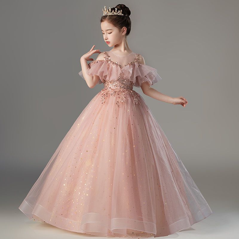 子供ドレス 女の子ホスト ピアノ演奏衣装 誕生日 ベビー プリンセススカート チュチュスカート スーパーフェアリー