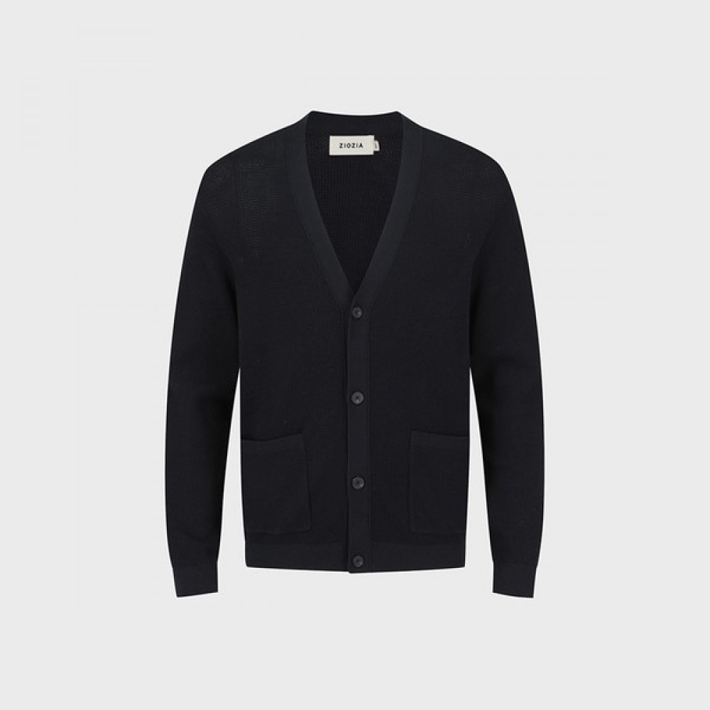 (ジョージア) メンズ) コットンクロシェット Vネックカーディガン_AEF1EC1101