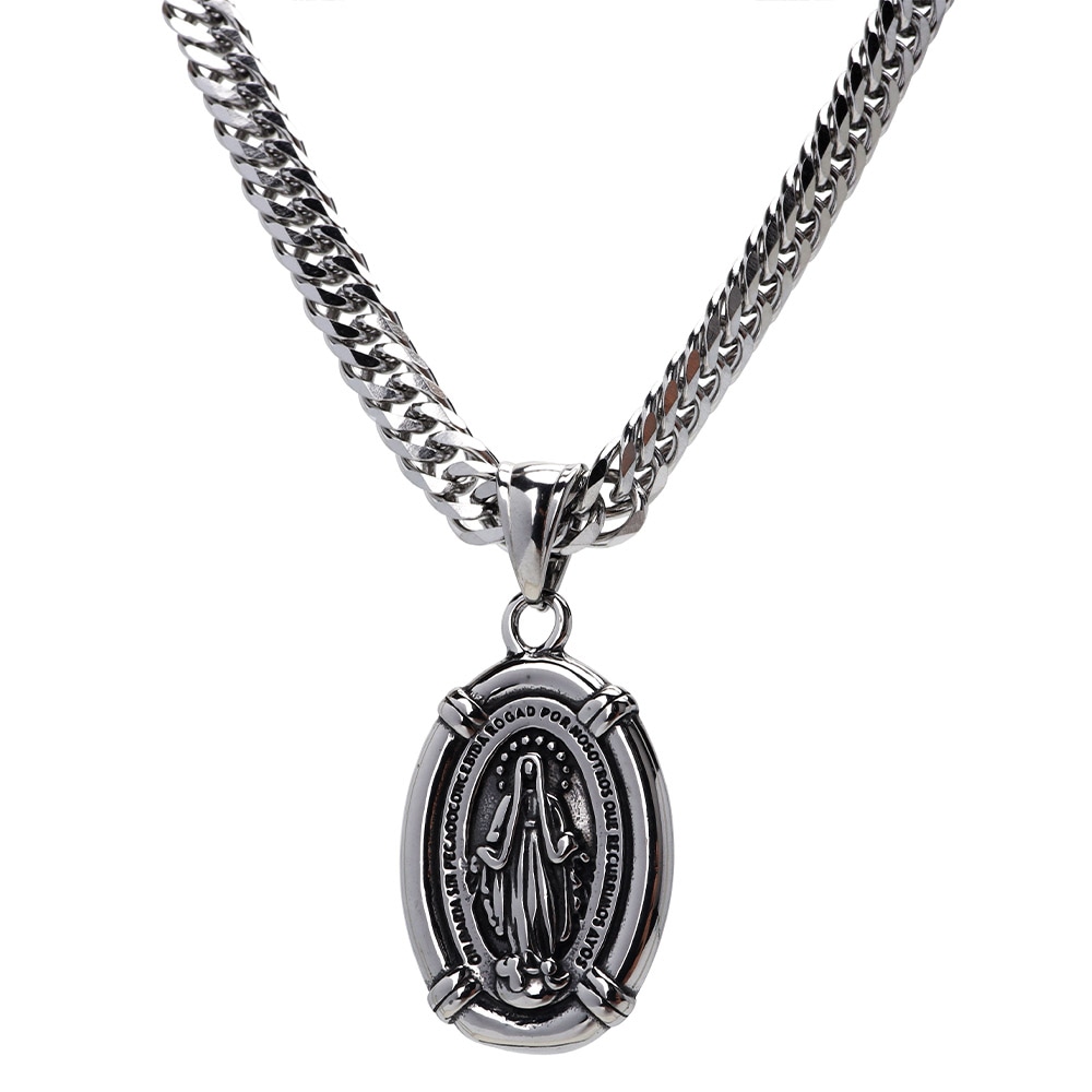 マリアメダイ＆ダブル喜平ネックレス [n856-n348-6mm]