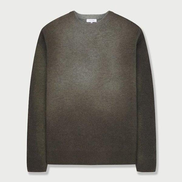 [メンズニット] ガーメントダイインググラデーションウールブレンドラウンドニット YJEWCD464DW