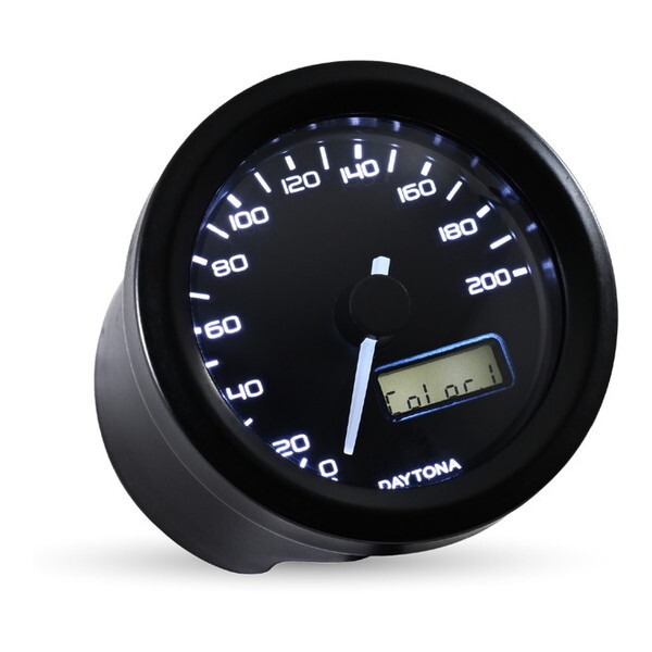 D44197 VELONA 電気式 スピードメーター ブラックボディ/3色LED φ48 200km/h表示