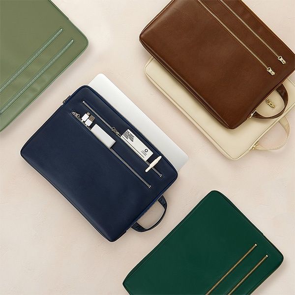 ITブリーフバッグ2 ZIP 取っ手 ノートパソコンポーチ (ヴィンテージクリーム
