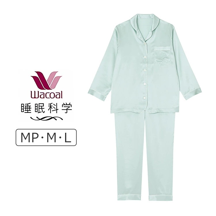 ワコール 睡眠科学 パジャマ 上下セット レディース シルク100％ 吸放湿性 10分丈 10分袖 MP/M/L YDX542
