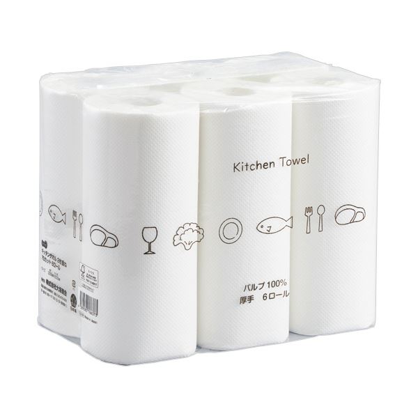 （まとめ） TANOSEEキッチンタオル 75カット／ロール 1パック（6ロール） [x10セット] 7,970円
