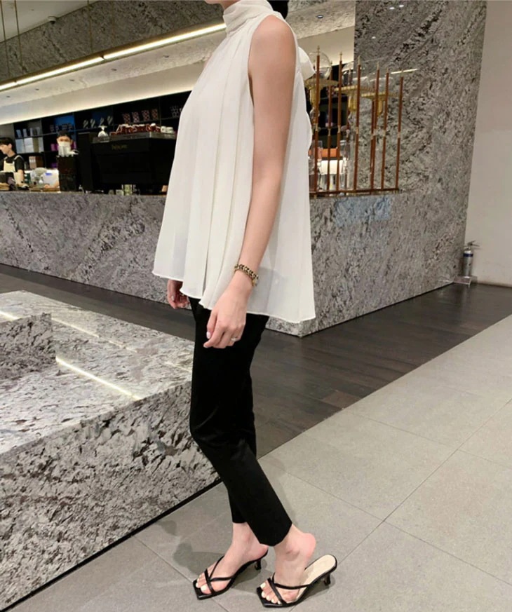 【急速出荷!】ノースリーブ ブラウス トップス レディース 春 夏 フレンチホルター きれいめ 大人 オシャレ 上品 プルオーバー 無地 通勤 オフィス フォーマル パーティー 韓国ファッショ