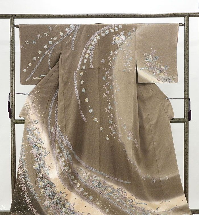 訪問着 未着用美品 正絹 絞り辻が花模様 身丈160.5cm 裄丈63cm 訪問着 未使用 新古品 着物 結婚式 入学式 卒業式 b4002