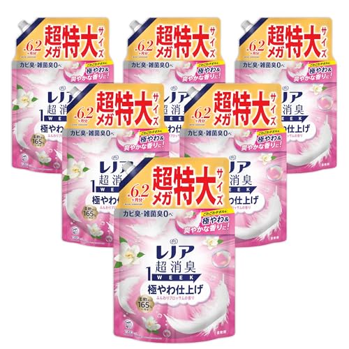 レノア 超消臭1WEEK 柔軟剤 極やわ仕上げ ふんわりブロッサムの香り 詰め替え 1900mL×6袋 [大容量] [ケース品]
