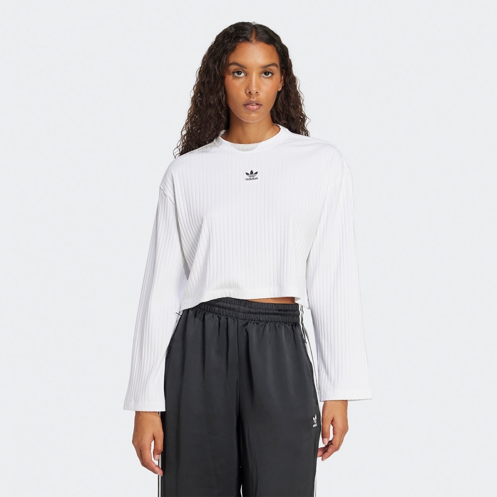 アディダスエッセンシャルワイドリップロングスリーブTシャツ JD1540-WHITE