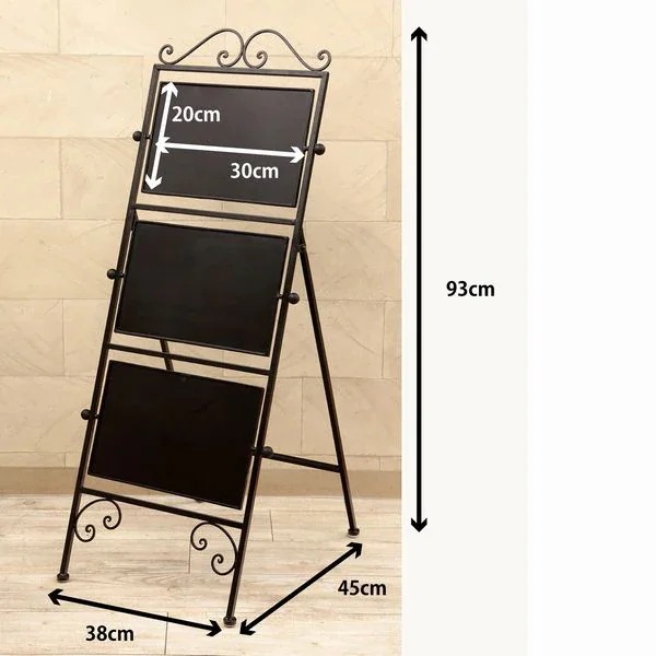 黒板 オフィス家具 家具 インテリア ブリティッシュアイアン ブラックボードスタンド L メニュー