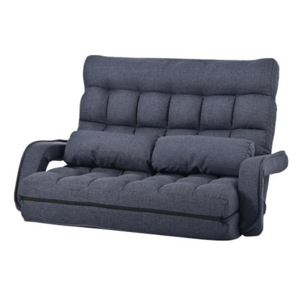 座椅子 二人掛け 4WAY 連動肘つき リクライニングソファ 折りたたみ 座いす 2人掛けソファー ハイバック リクライニング ローソファー コンパクト リラックスチェア リクライニングチェ