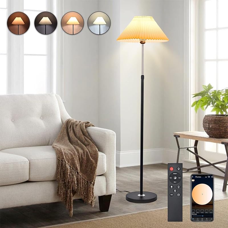 フロアランプ LEDライト 照明スタンド 無段階調光調色 多色変換 LEDライト 無線式リモコン LED電球付き 組み立て ライト 27006500k無段階 Nilight 8,437円