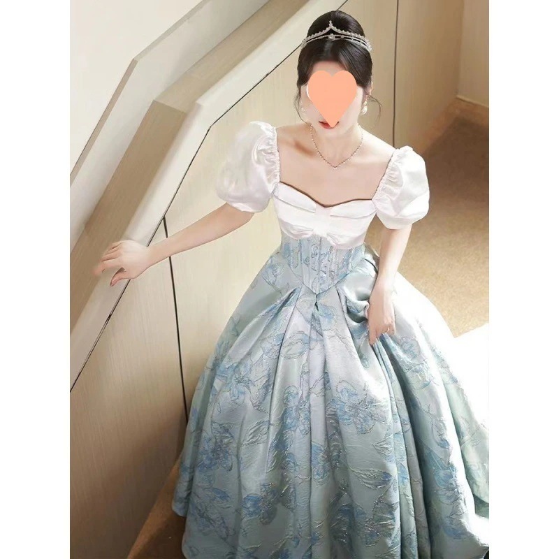 【2枚購入で 3oo円OFF！】イブニングドレスブルー2025気質ハイエンドホスト夏