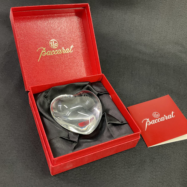 【中古】バカラ ペーパーウェイト ハートクリア 1761531 Coeurクリスタル