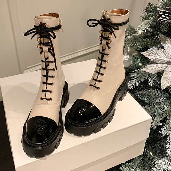 レースアップブーツ 厚底ブーツ ミドルブーツ レディースブーツ 可愛い ブーツ シューズ レディース 美脚 ショートブーツ. ２カラー C338